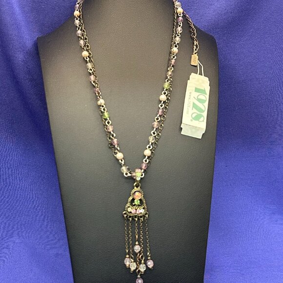 1928 Brand “Confetti” Necklace w/ Faux Pearls & Crystal Accents.  Original Tag - Picture 5 of 11